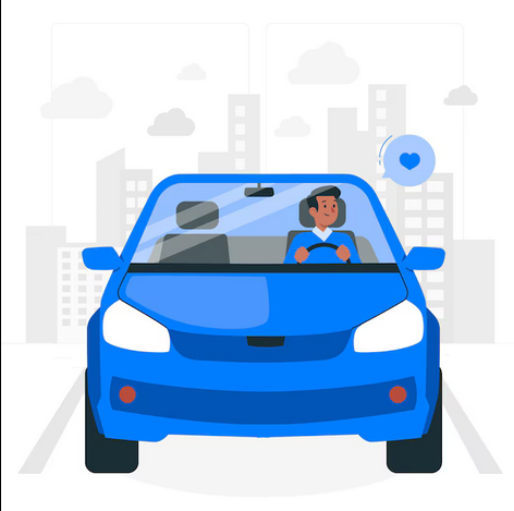 Conductor joven al volante en la ciudad